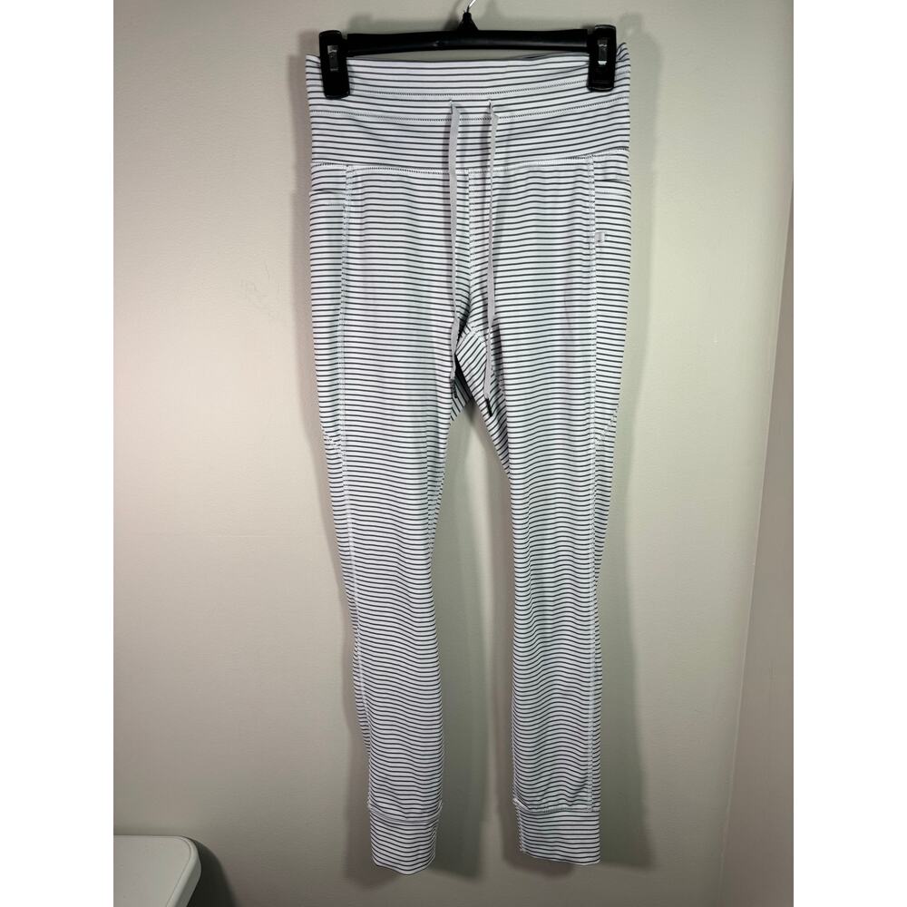 High Waisted Drawstring Striped Yoga Leggings with Pockets Zebra Ripple Size M - Picture 4 of 8